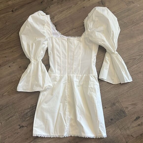 House of CB Matilda White puff Sleeve Corset Dress New Retails 239 - Picture 7 of 7